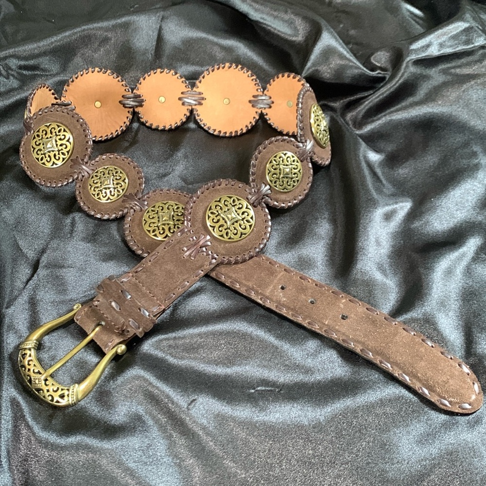 Ornate Suede Leather Belt